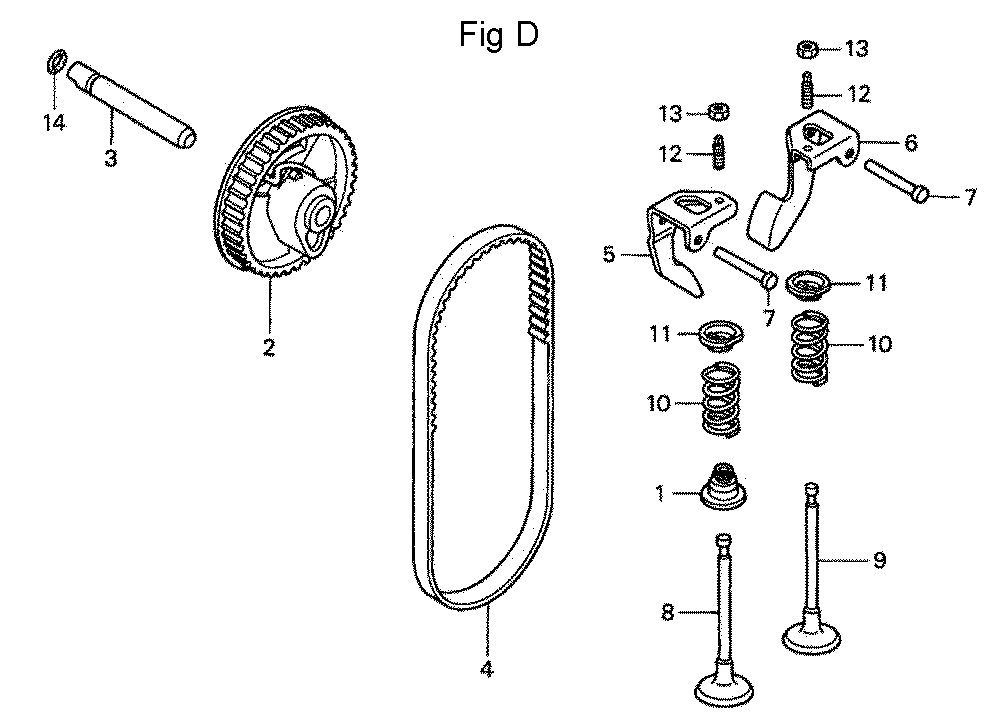 Fig-4 Diagram and Parts List for GC190A Type QHAF Honda Engine