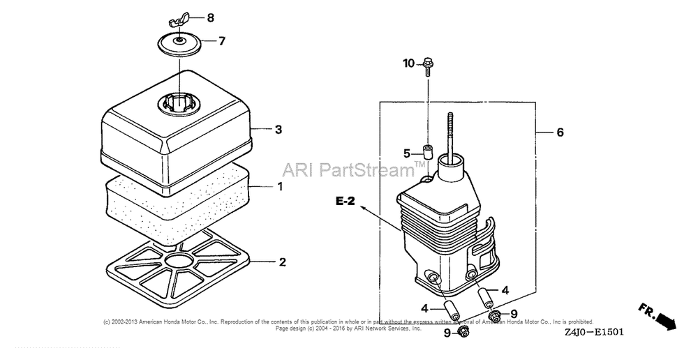 Air Cleaner (2) Diagram and Parts List for GX160U1 (typeWKD6)(GCACK-1000001) Honda Engine