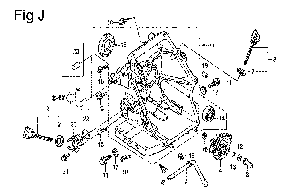 Fig-10 Diagram and Parts List for GC160 Type QHM Honda Engine