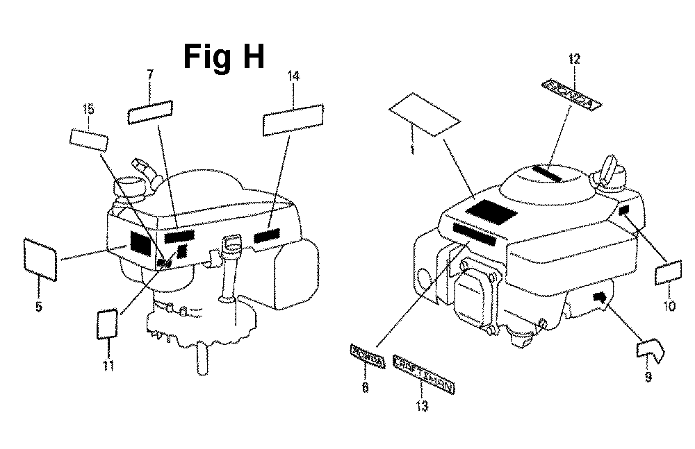 Fig-2 Diagram and Parts List for GXV140 Type N2Y Honda Engine