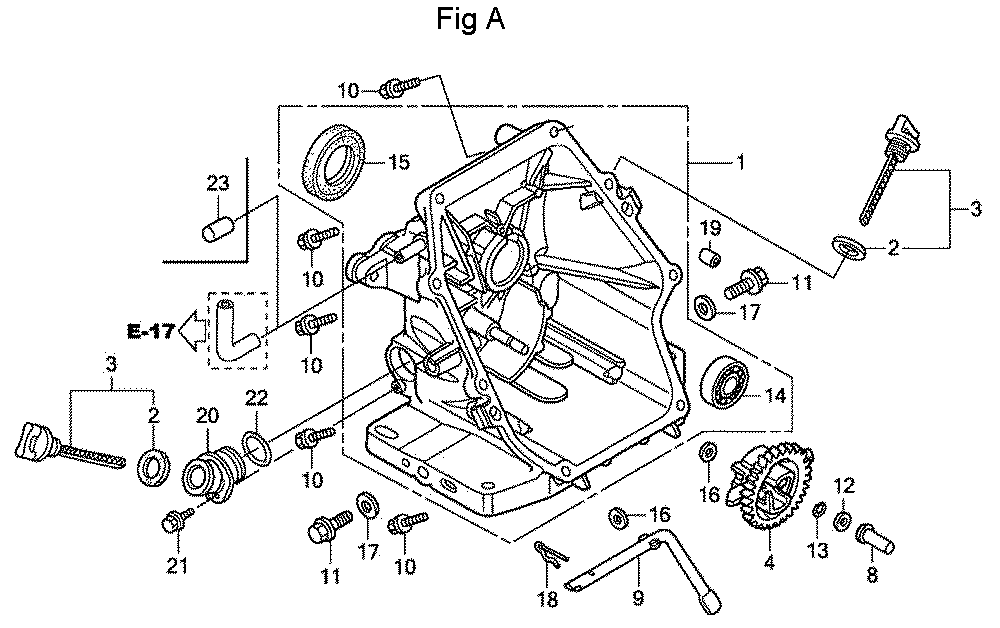 Fig-1 Diagram and Parts List for GC160A Type QEA2 Honda Engine