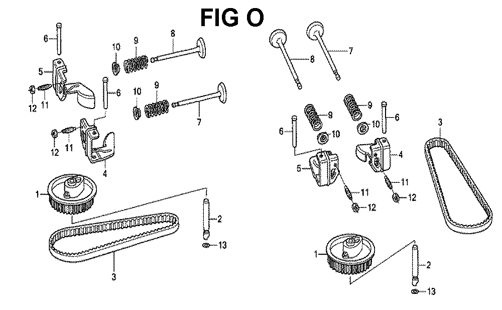 Fig-12 Diagram and Parts List for GXV530 E3-1070150 Honda Engine