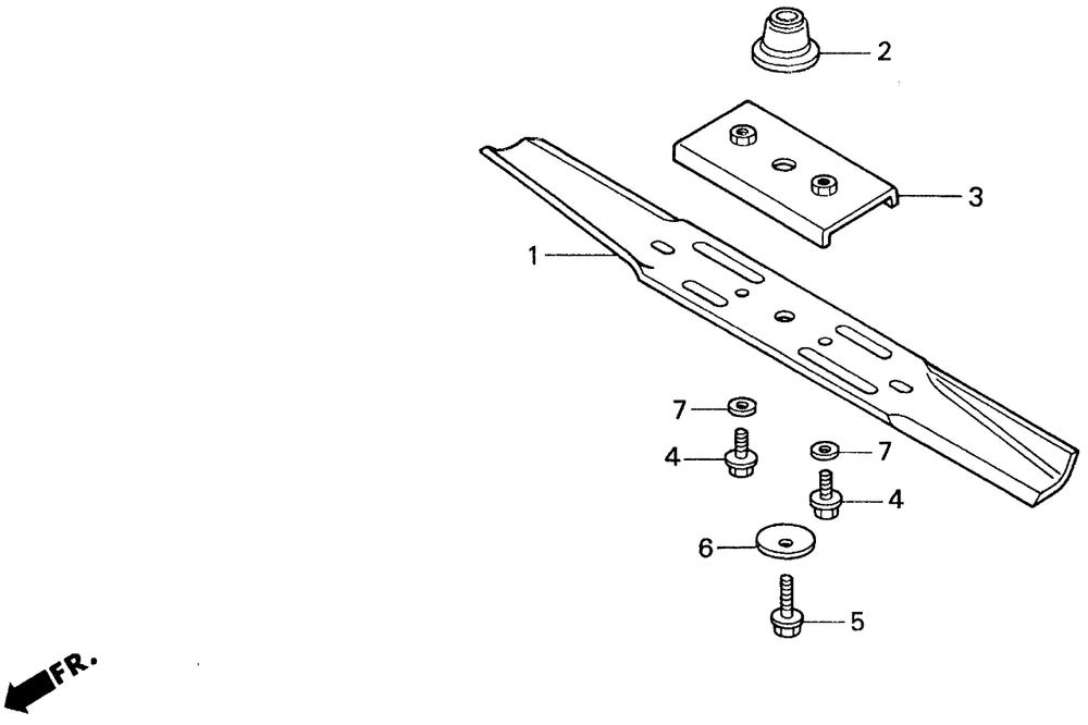 Rotary Blade Diagram and Parts List for H1011R (Type  SA)(MZAW-6000001 - 6100000) Honda Lawn Mower