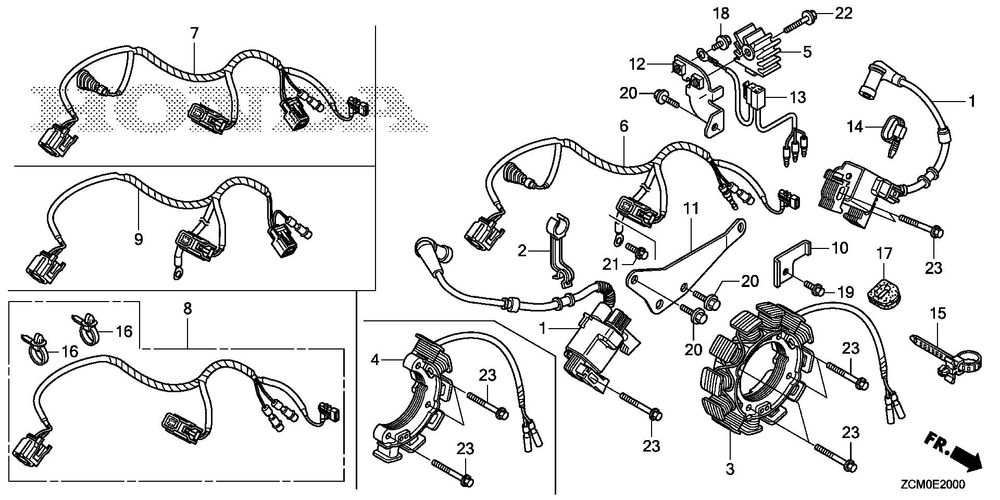 Ignition Coil Diagram and Parts List for GX690RH (Type TXFC)(GCAPH-2000001-9999999) Honda Engine