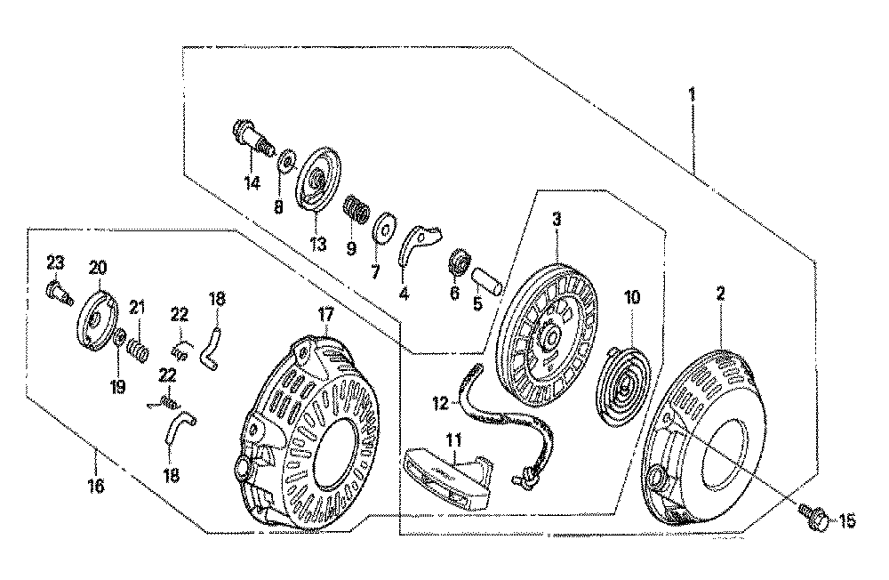 Fig-0 Diagram and Parts List for GX120T1 Type TH Honda Engine