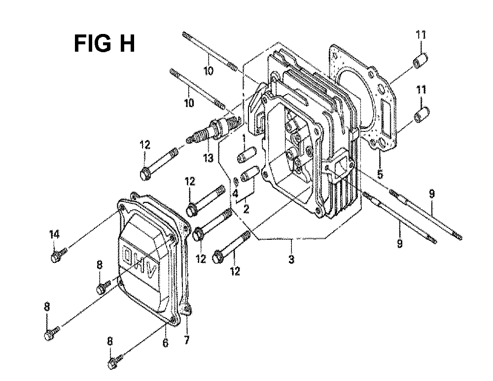 Fig-3 Diagram and Parts List for GXV160H2 Type N45 Honda Engine