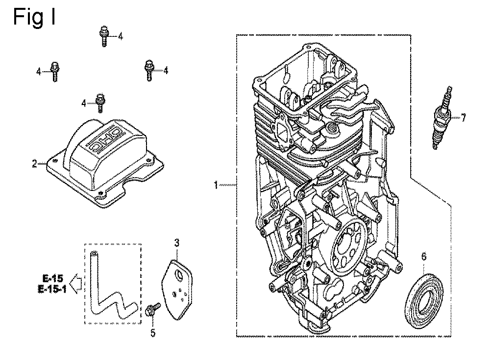 Fig-9 Diagram and Parts List for GC190A Type QHU Honda Engine