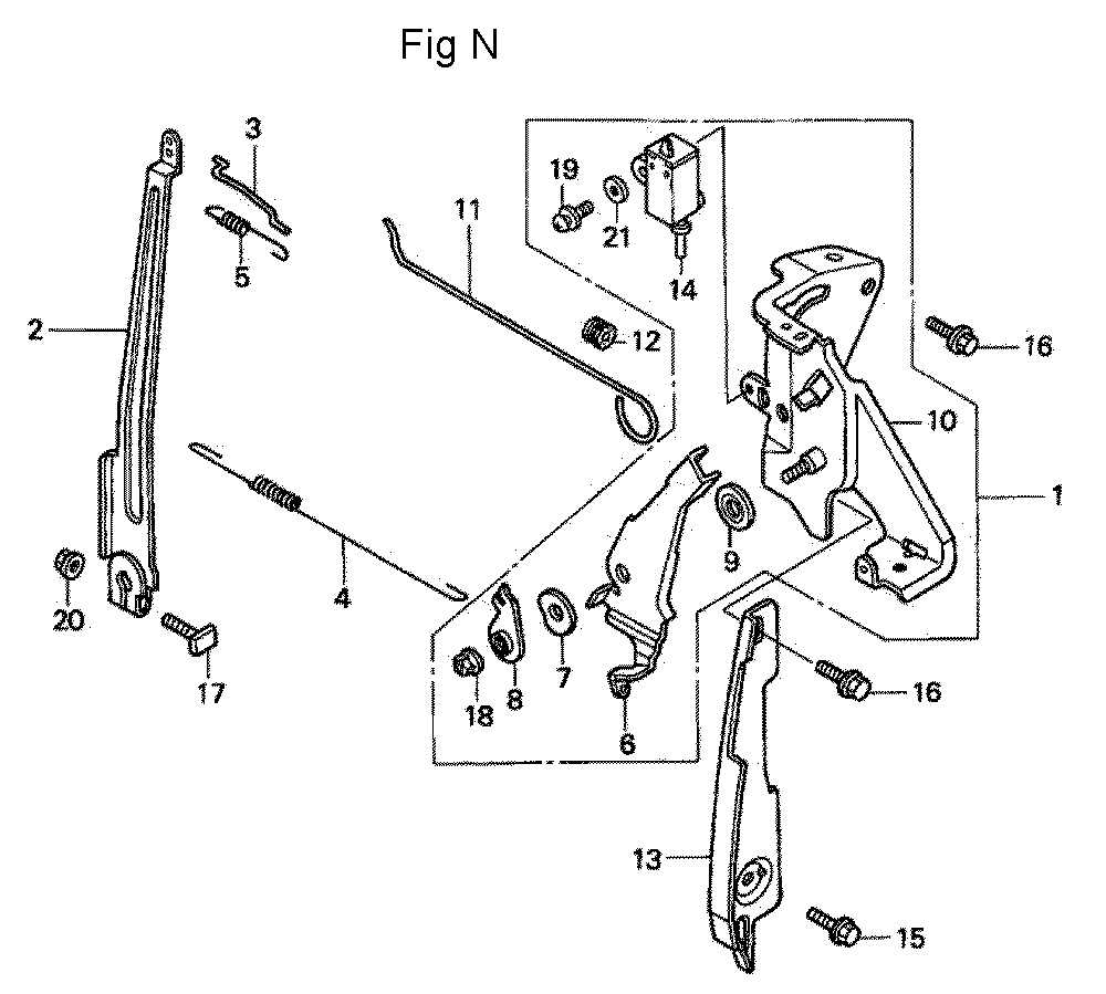 Fig-14 Diagram and Parts List for GC160A Type QEA Honda Engine