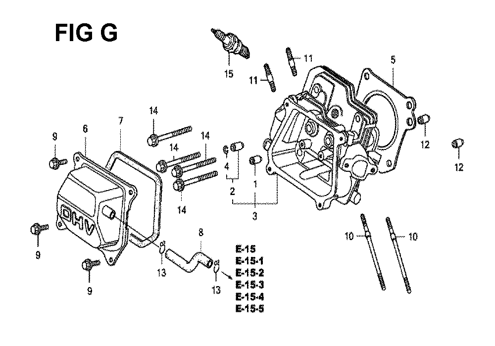 Fig-7 Diagram and Parts List for GX120K1 Type QB26 Honda Engine