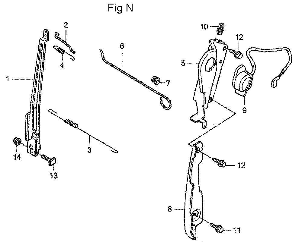 Fig-14 Diagram and Parts List for GC160LA Type QHAF Honda Engine