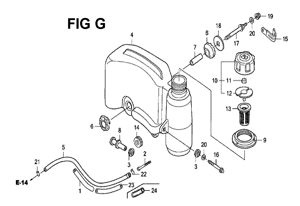 Fig-3 Diagram and Parts List for GXV160H2 Type N5 Honda Engine
