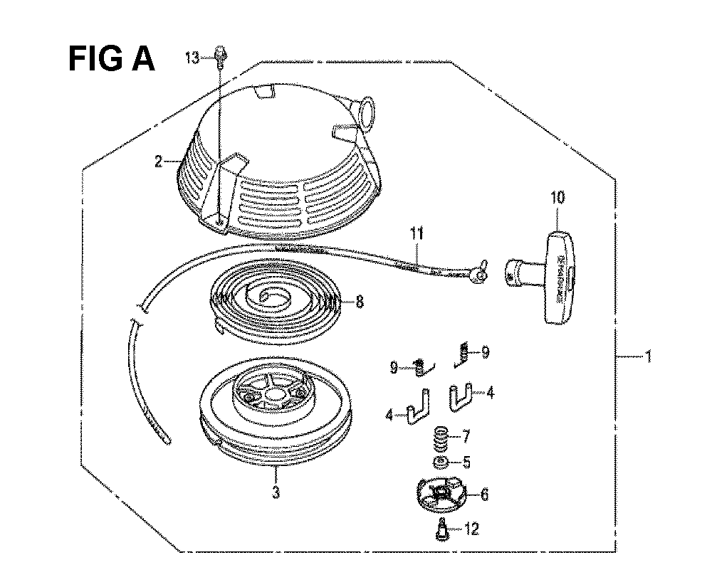 Fig-5 Diagram and Parts List for GXV160H2 Type N1F5 Honda Engine