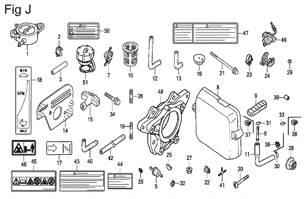 Fig-10 Diagram and Parts List for GX100U Type SA2 Honda Engine