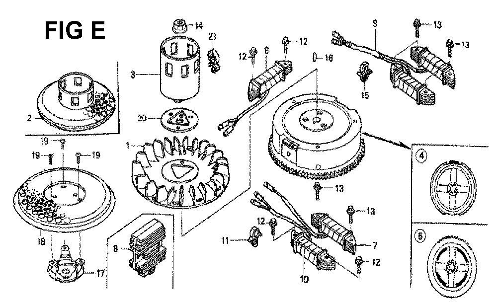 Fig-13 Diagram and Parts List for GXV340K2 Type DP2 Honda Engine