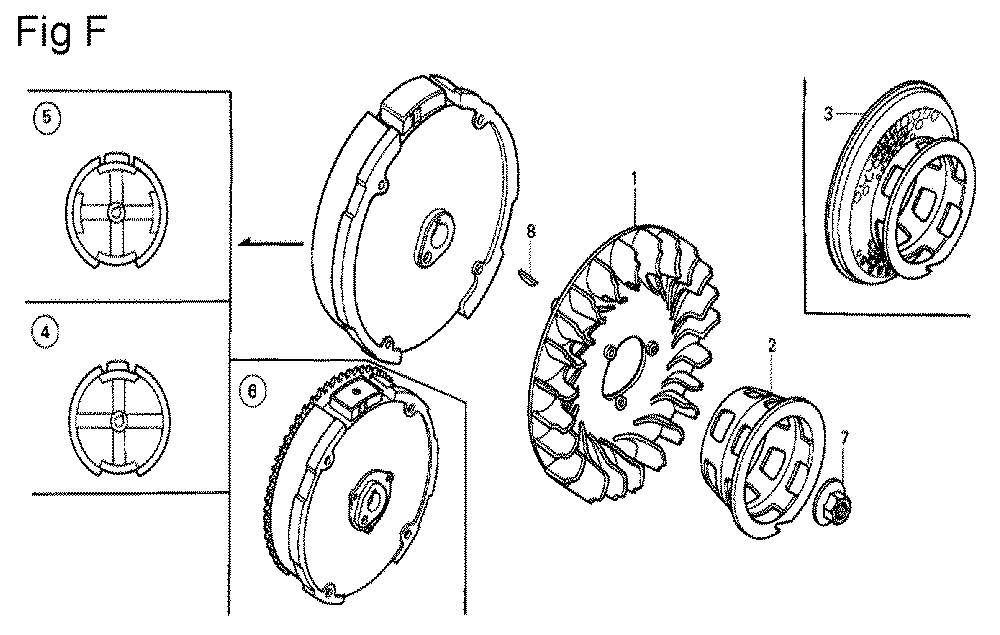 Fig-3 Diagram and Parts List for GX140 Type VET Honda Engine
