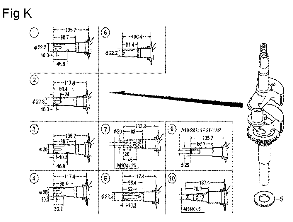 Fig-11 Diagram and Parts List for GCV160A Type A3A Honda Engine