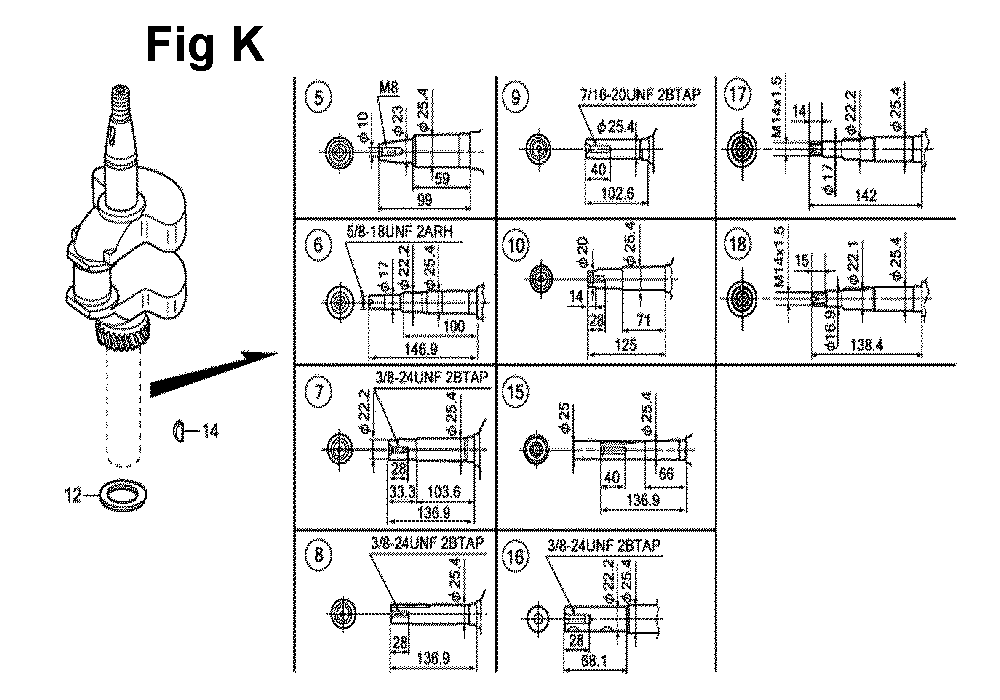 Fig-3 Diagram and Parts List for GXV160UH2 Type N1F2 Honda Engine