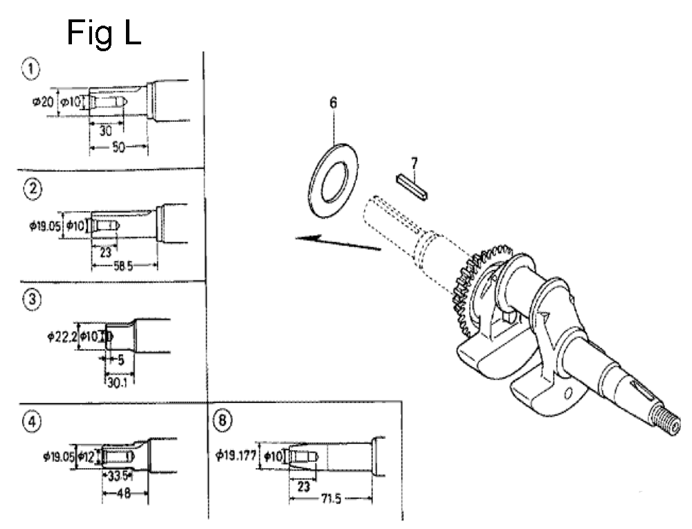 Fig-12 Diagram and Parts List for GC190A Type QHKF Honda Engine
