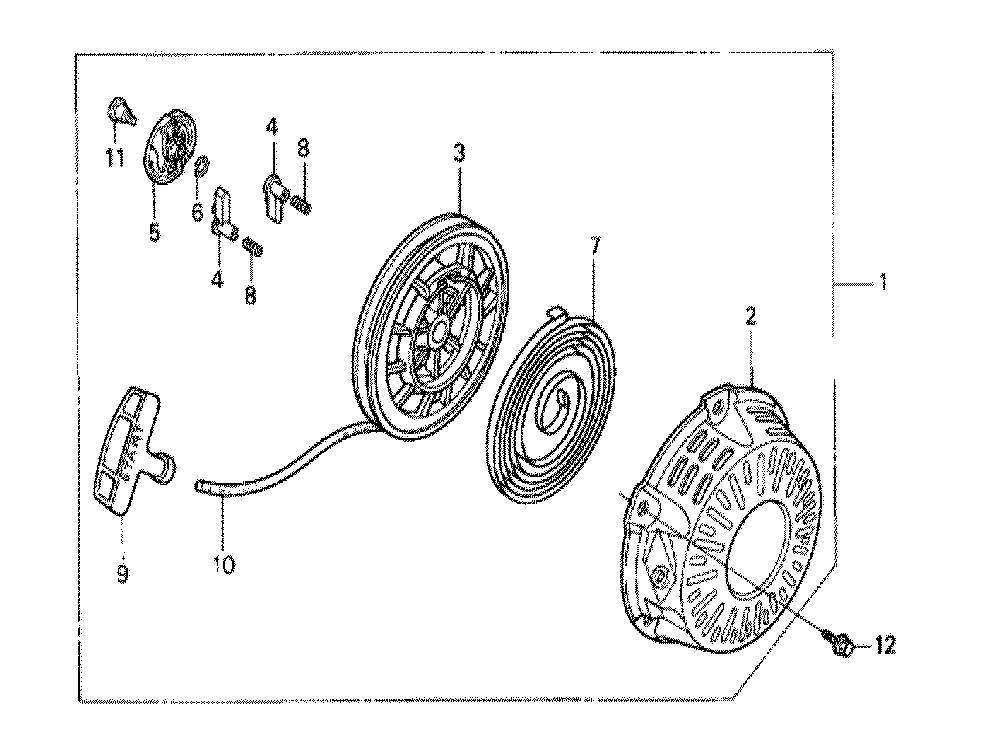 Fig-0 Diagram and Parts List for GX120K1 (QX2)(43-9099999) Honda Engine