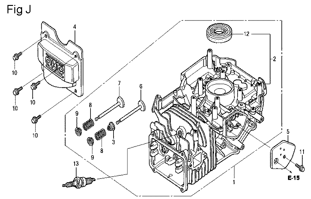 Fig-10 Diagram and Parts List for GCV160LA Type N1AF Honda Engine