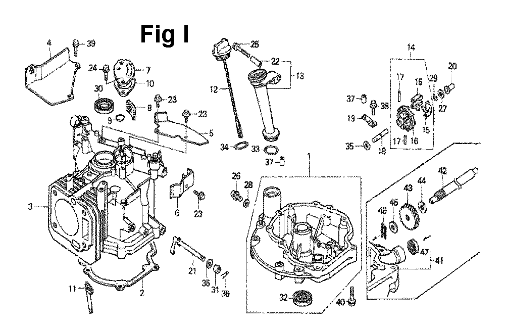 Fig-4 Diagram and Parts List for GXV140 Type A1KY Honda Engine