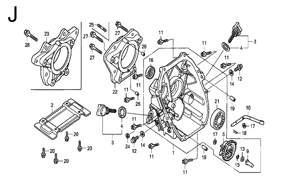Fig-10 Diagram and Parts List for GX100 Type QA2 Honda Engine