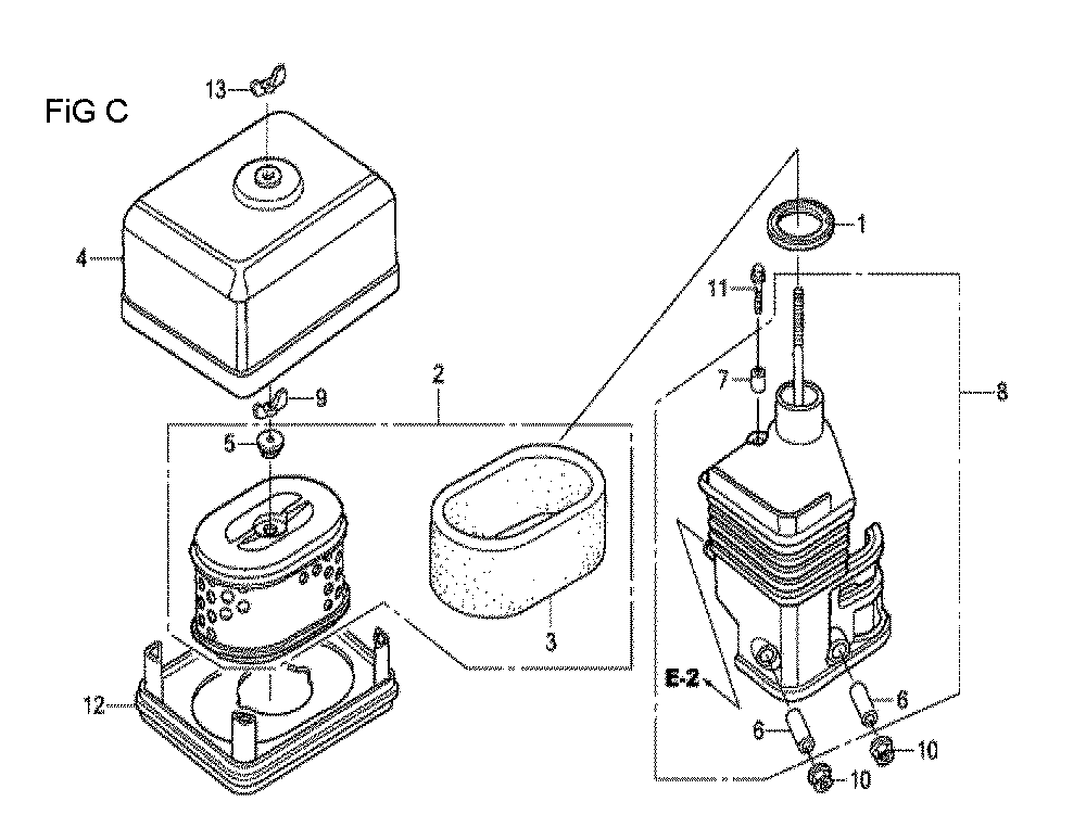 Fig-3 Diagram and Parts List for GX120T1 Type QXBR Honda Engine