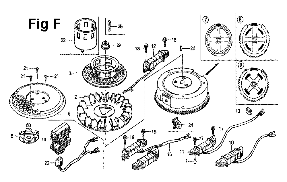 Fig-10 Diagram and Parts List for GXV270 Type DNE Honda Engine