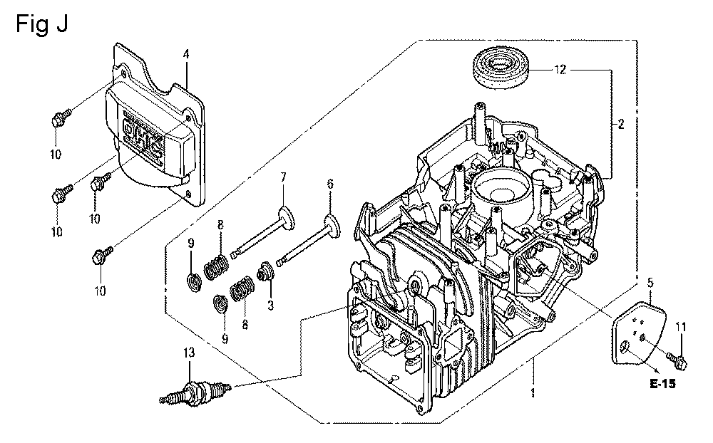 Fig-10 Diagram and Parts List for GCV160LA Type BHH Honda Engine