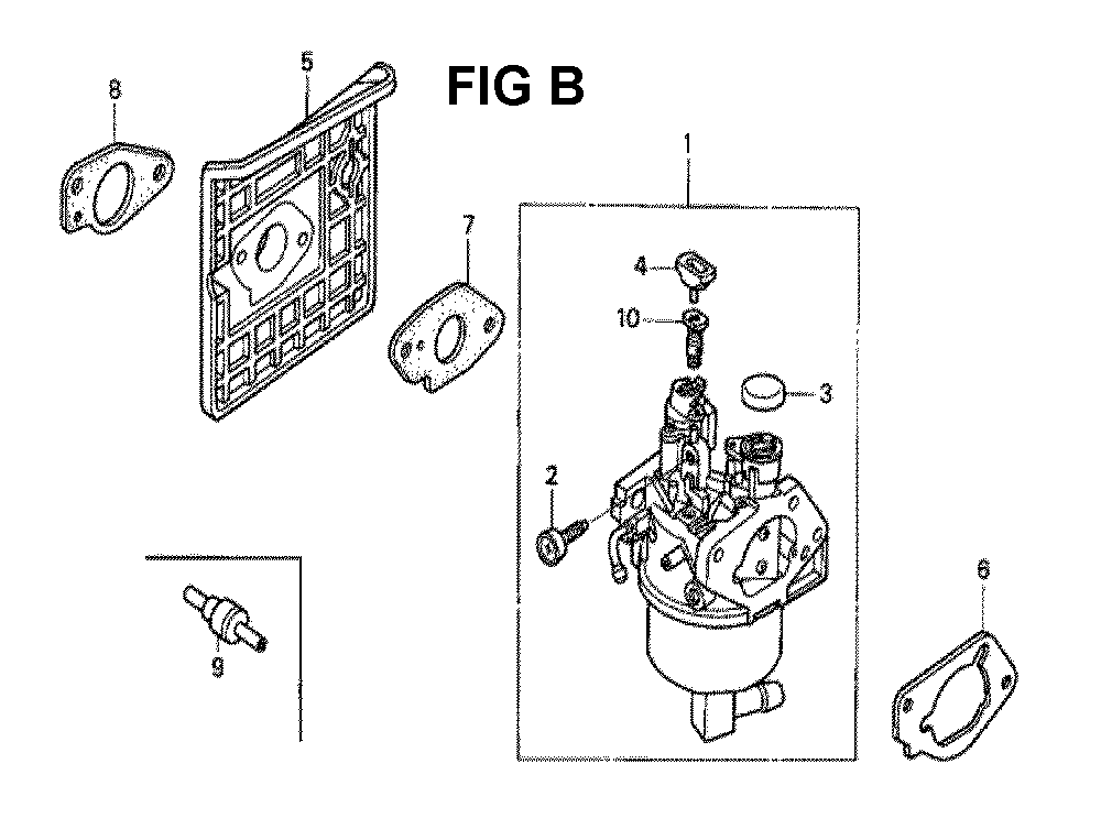 Fig-4 Diagram and Parts List for GXV340K2 Type DP26 Honda Engine
