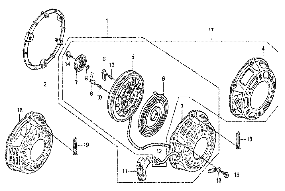 Fig-0 Diagram and Parts List for GX200 Type SHQ4 Honda Engine