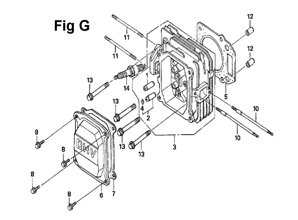 Fig-8 Diagram and Parts List for GXV160UH2 Type N12 Honda Engine