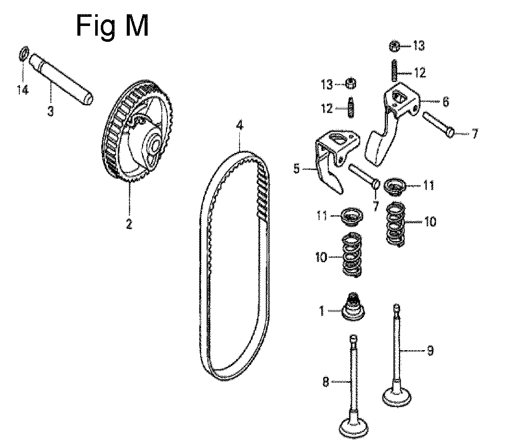 Fig-13 Diagram and Parts List for GS190A Type MBA2 Honda Engine