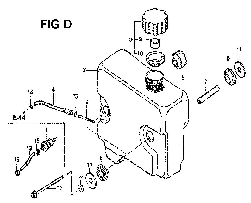 Fig-5 Diagram and Parts List for GXV340K2 Type DCA1 Honda Engine