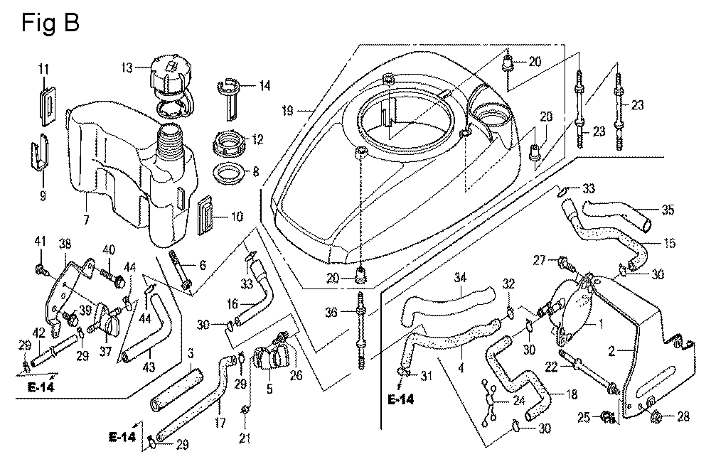Fig-2 Diagram and Parts List for GCV160LA Type E1A2 Honda Engine