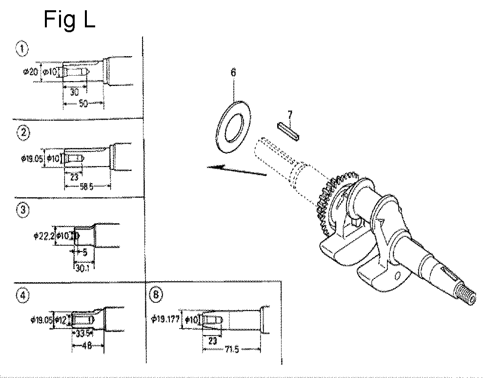 Fig-12 Diagram and Parts List for GC190A Type VXU Honda Engine
