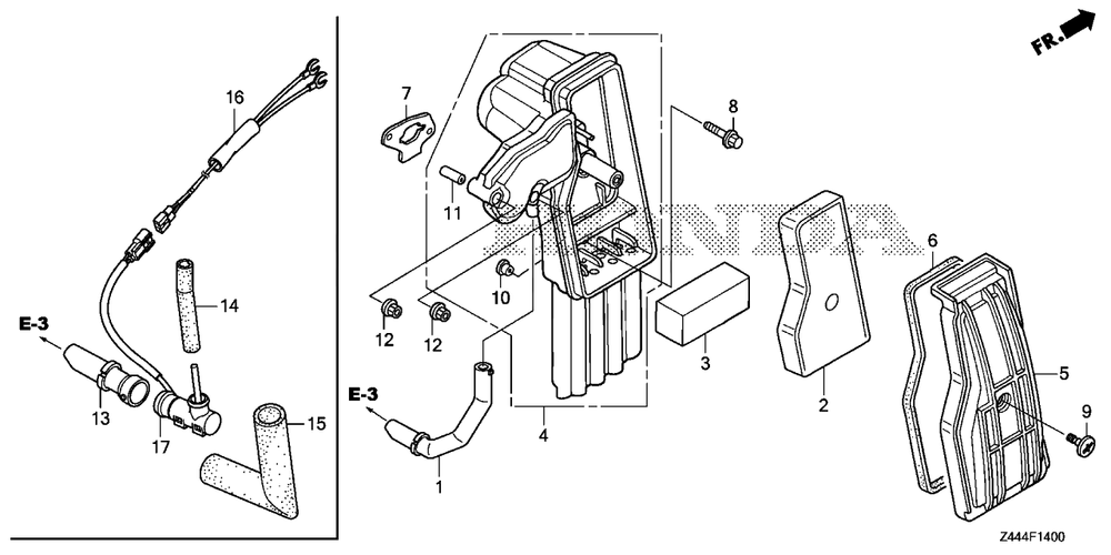 Air Cleaner Diagram and Parts List for EU2200IT (Type  AG)(EAMT-1000001 - 9999999) Honda Generator