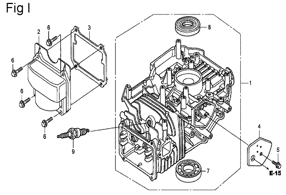 Fig-9 Diagram and Parts List for GSV190A Type A3G7 Honda Engine