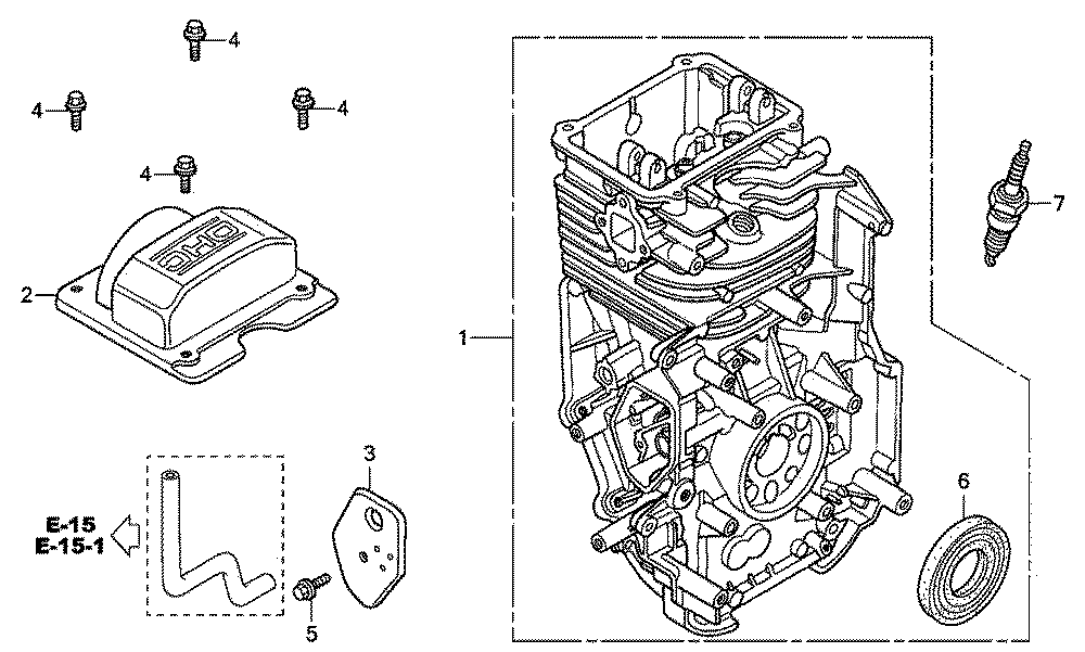 Fig-0 Diagram and Parts List for GC190A Type QHA2 Honda Engine