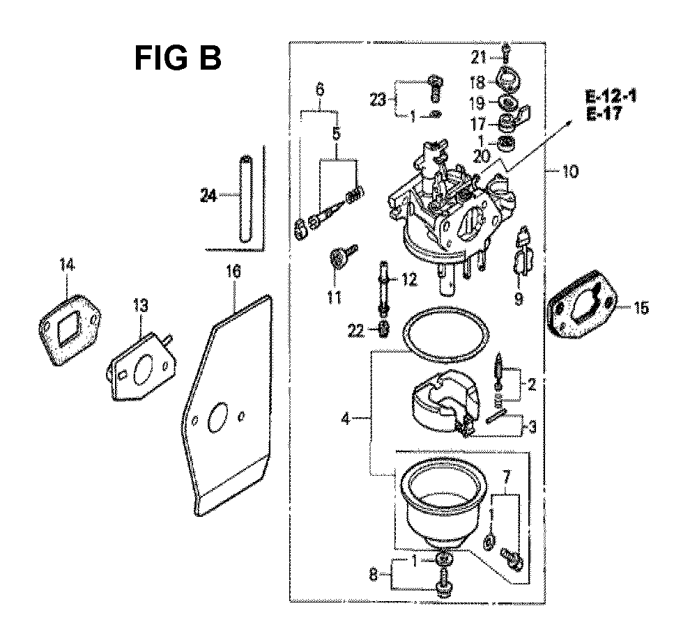 Fig-4 Diagram and Parts List for GXV160 Type N5C Honda Engine