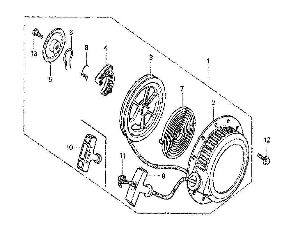 Fig-0 Diagram and Parts List for G100K2 Type LJ Honda Engine