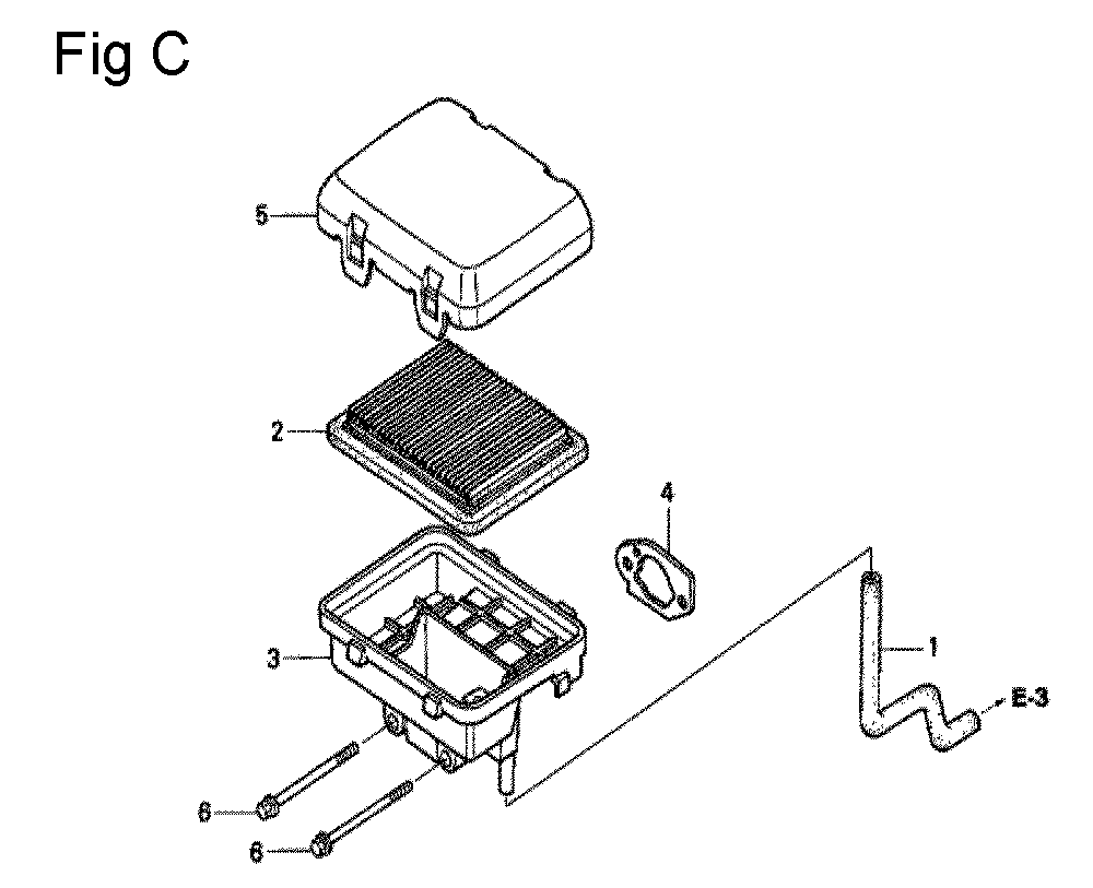 Fig-3 Diagram and Parts List for GC135 Type QHEB Honda Engine