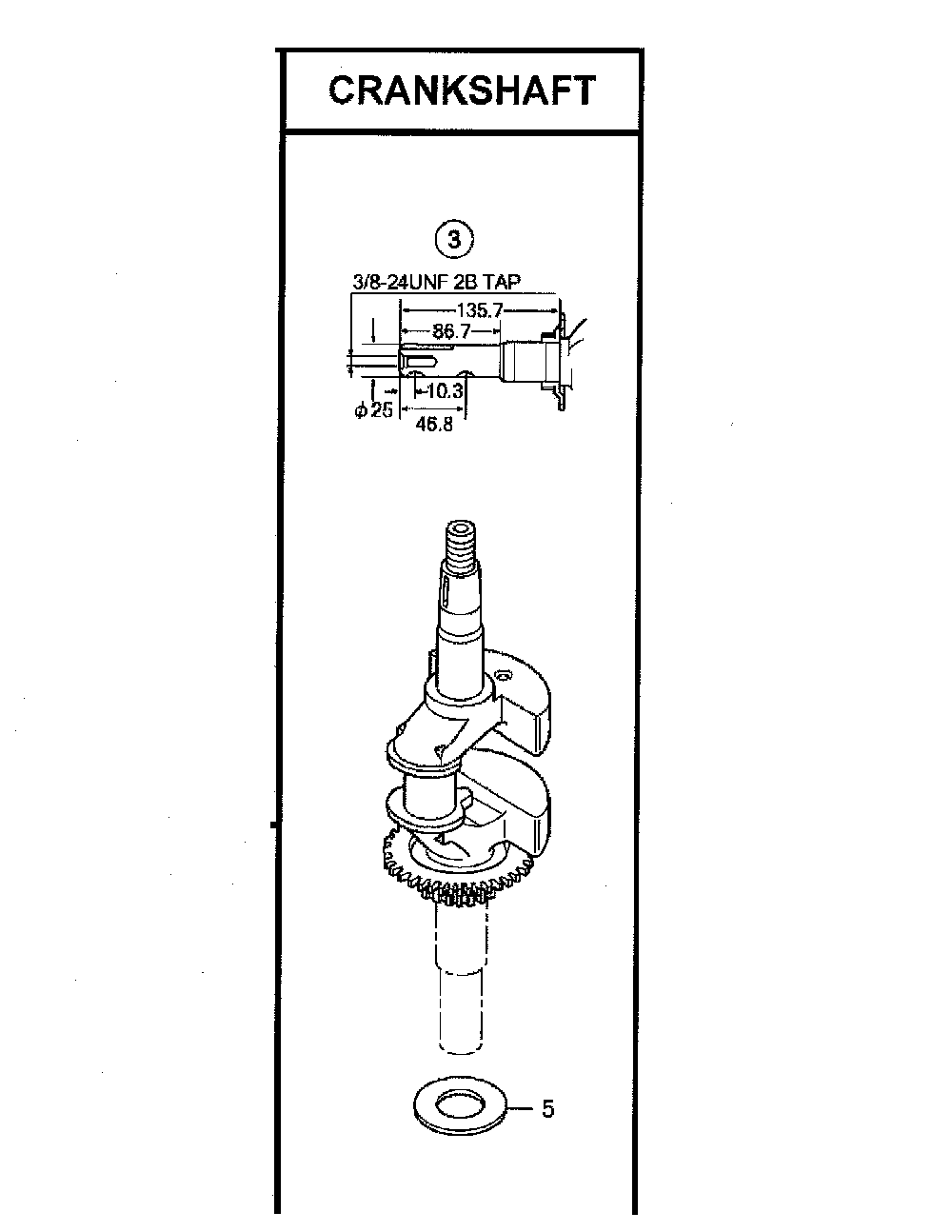 Crankshaft Diagram and Parts List for GCV160-LAOS3A  Honda Engine