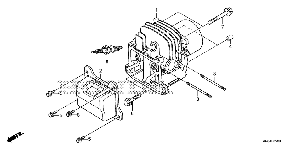 Cylinder Head Diagram and Parts List for HRN216 (Type  VYAA)(MANA-1000001 - 9999999) Honda Lawn Mower