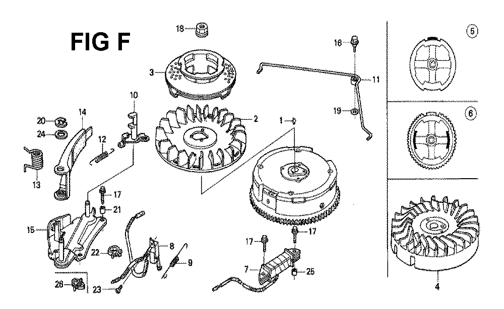 Fig-5 Diagram and Parts List for GXV120 Type SFTH Honda Engine