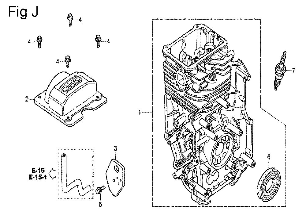 Fig-10 Diagram and Parts List for GC190A Type VXU Honda Engine