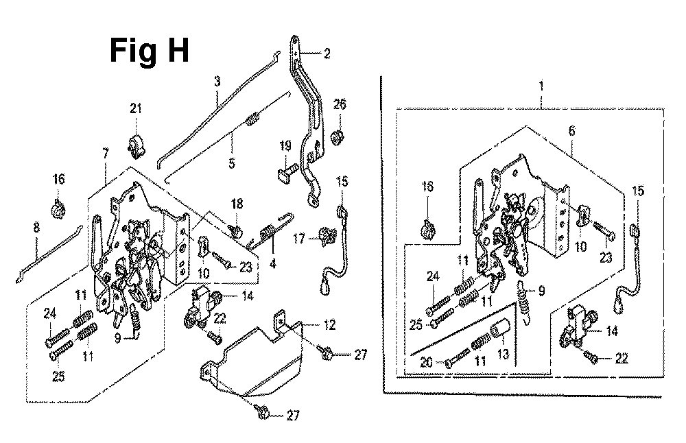 Fig-5 Diagram and Parts List for GXV160UH2 Type A12 Honda Engine
