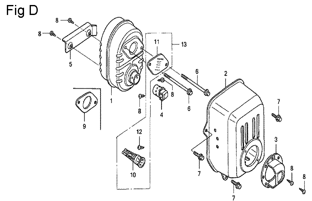 Fig-4 Diagram and Parts List for GC160 Type SHJ1 Honda Engine