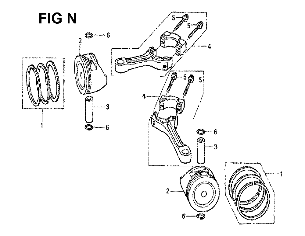 Fig-6 Diagram and Parts List for GXV530 Type SXE3A Honda Engine