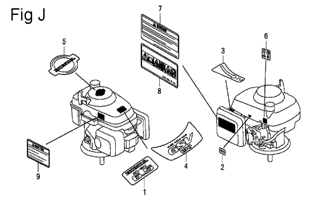 Fig-10 Diagram and Parts List for GSV190LA Type S3T Honda Engine